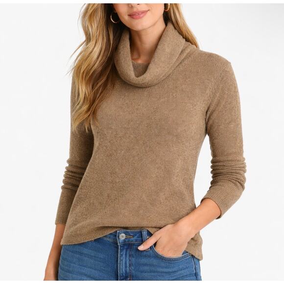 Boden Sweaters - Boden Brown Turtleneck Lambswool Angora Blend Knit Sweater Size Medium Roll Neck